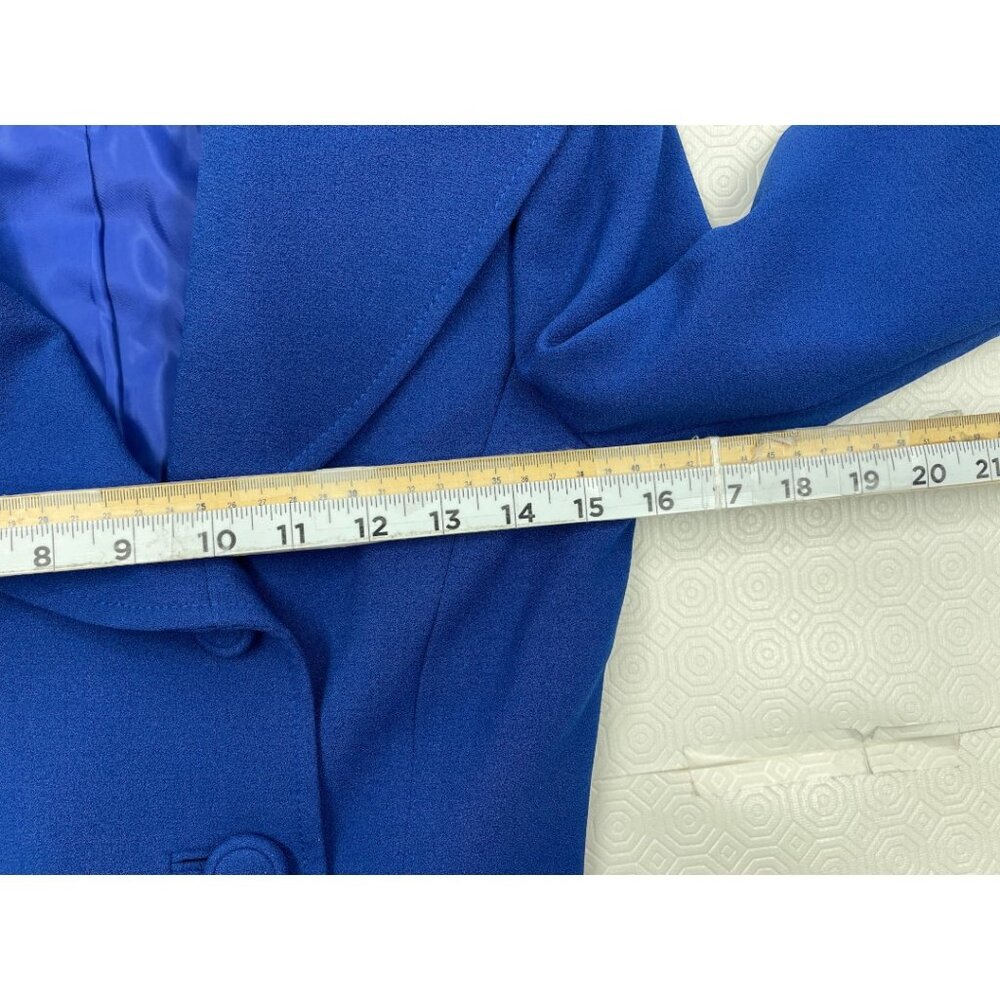 Tahari Arthur S. Levine Blue Shawl Collar Blazer Office Jacket Women's Petite 2P - Picture 7 of 10